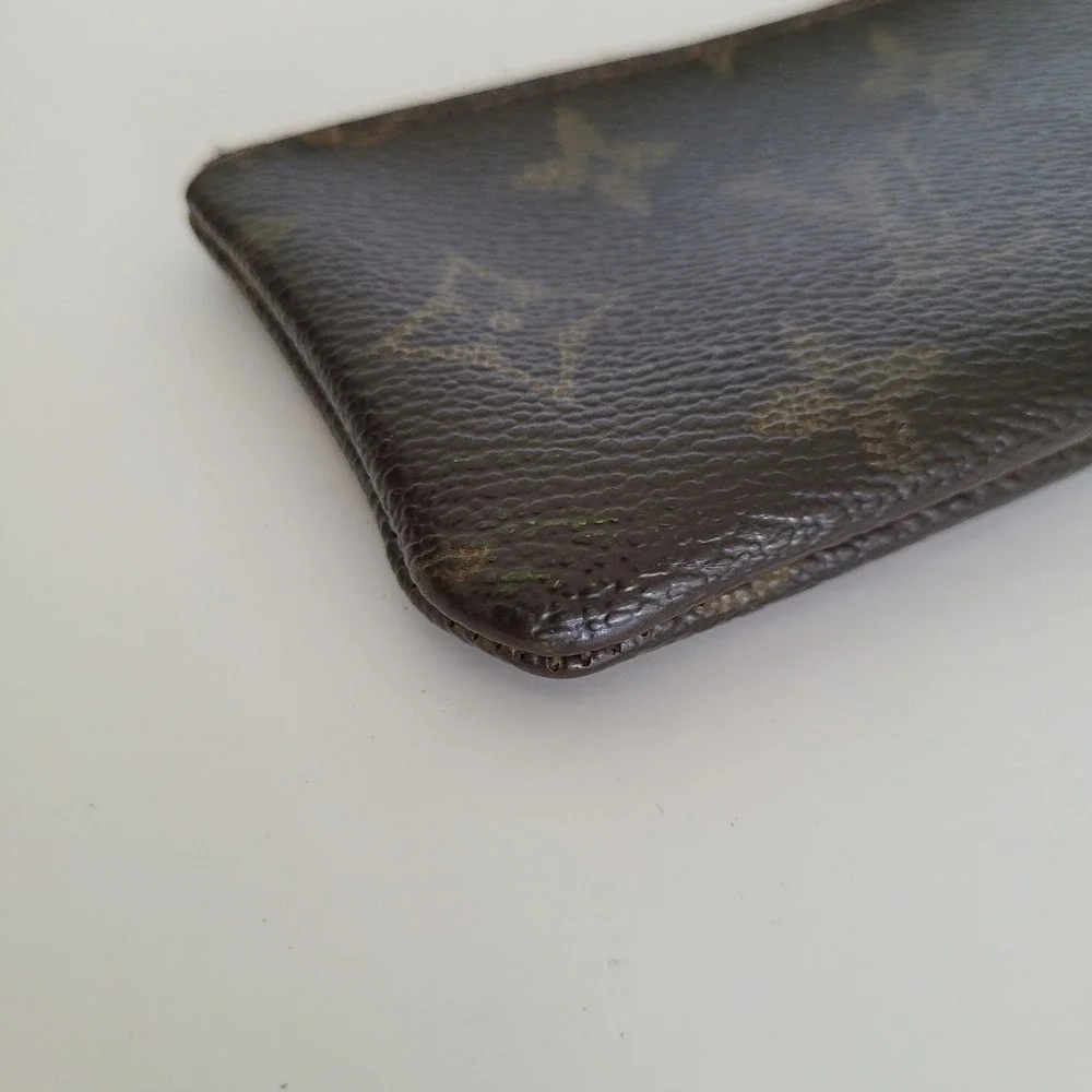 Louis Vuitton Monogram Pochette Cles Key Pouch Brown Canvas Coin Purse Zippy